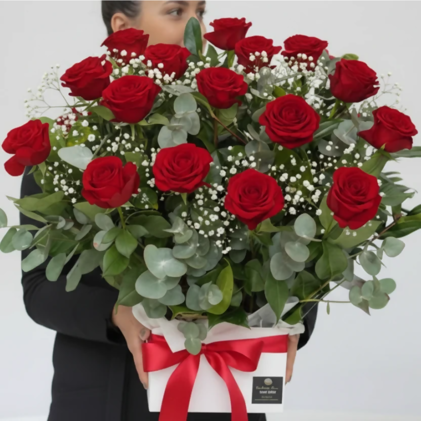 Valentine's Day Roses Boxed Arrangement (Standard) - Flower Delivery Melbourne