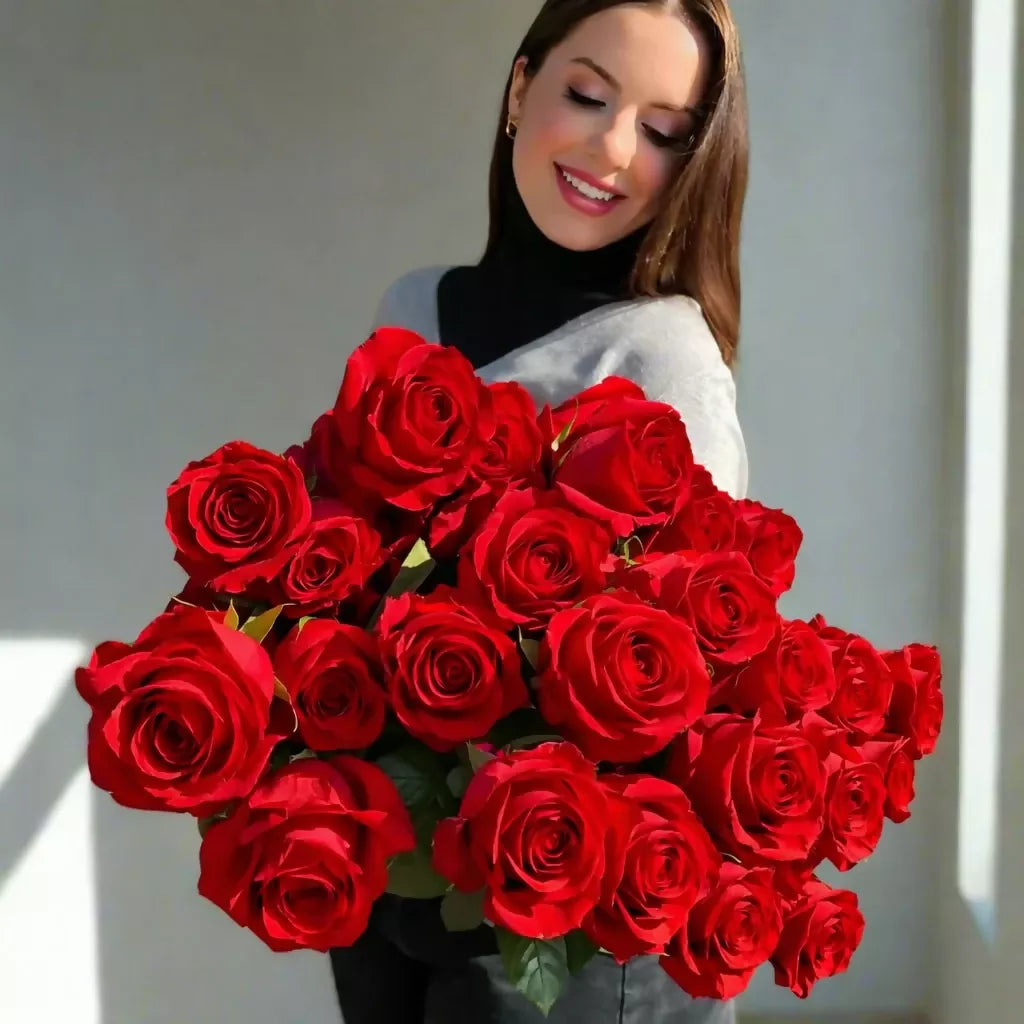 Valentine's Premium Long Stem Roses - Flower Delivery Melbourne