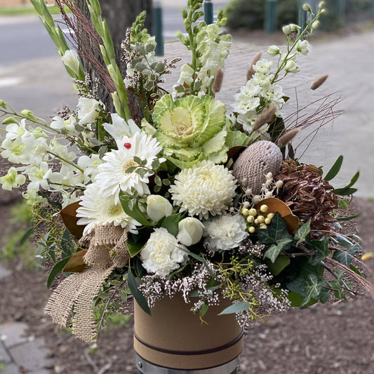 Rustic White Hat Box