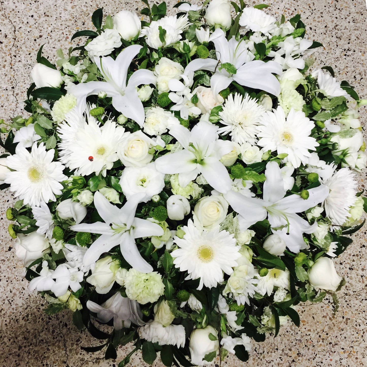 Same Day Flower Delivery - Round Funeral Wreath - Naz Flowers and Gifts