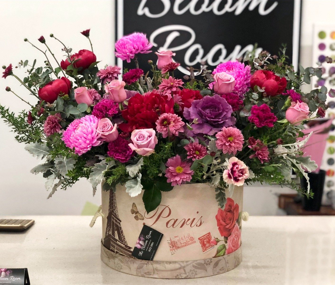 Same Day Flower Delivery - Paris Box - Boxed Flower Arrangements - Naz Flowers and Gifts