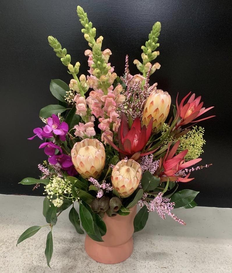 Same Day Flower Delivery - Native Mix in Ceramic Pot - Naz Flowers and Gifts