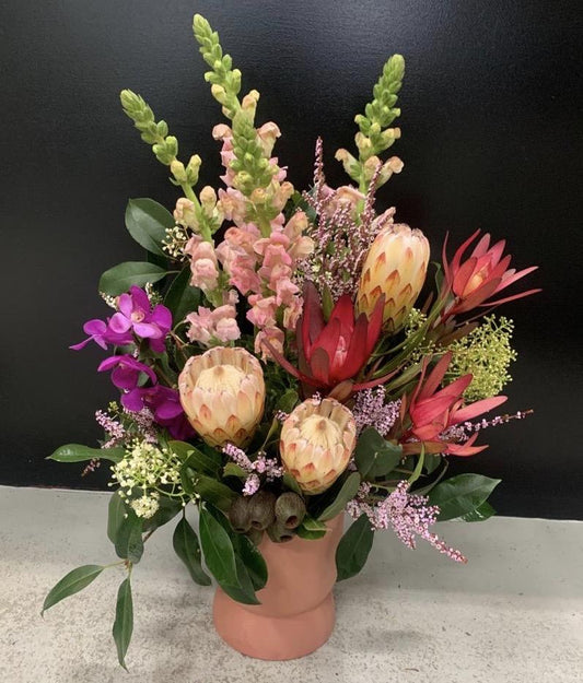 Same Day Flower Delivery - Native Mix in Ceramic Pot - Naz Flowers and Gifts