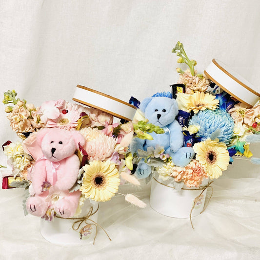 Same Day Flower Delivery - Pandora’s Babies Hat Box - Naz Flowers and Gifts