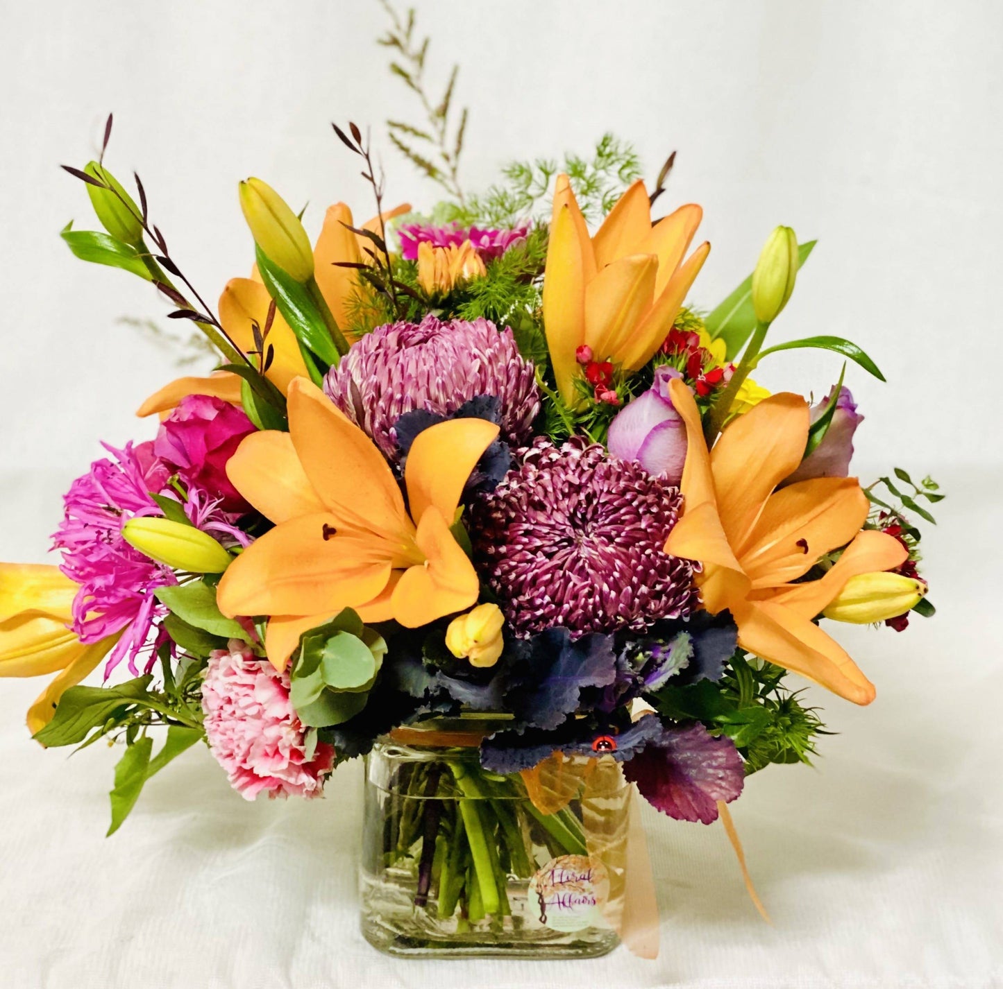 A Sweet Posy Cube Vase (Seasonal Blooms)