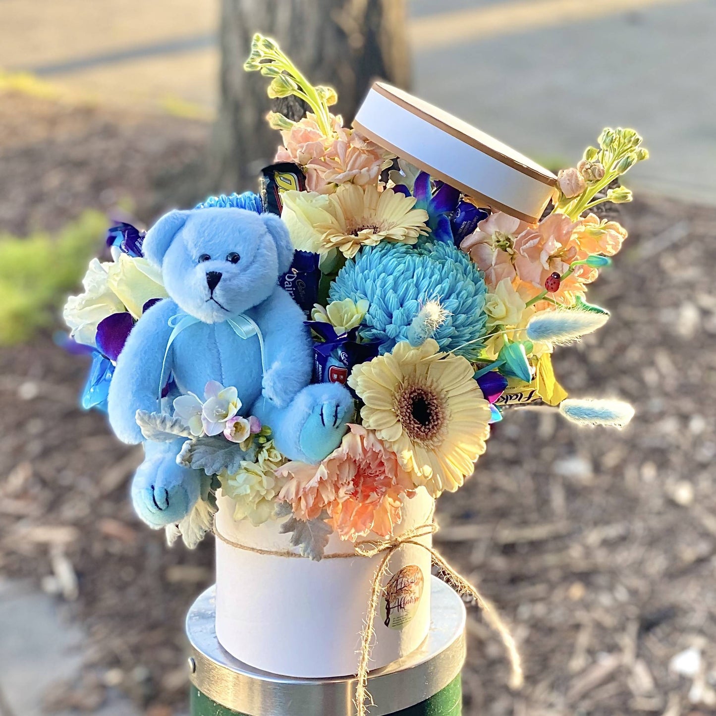 Same Day Flower Delivery - Pandora’s Babies Hat Box - Naz Flowers and Gifts