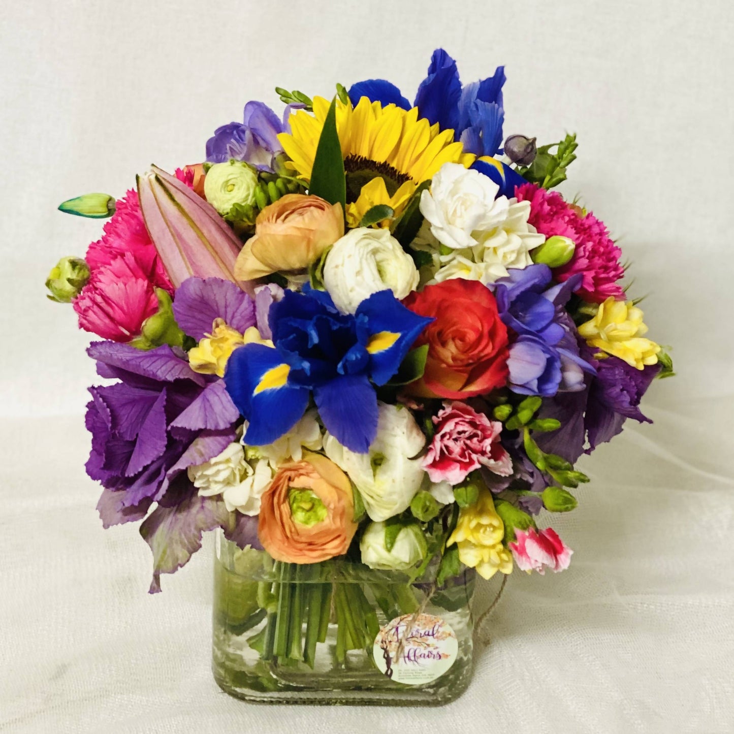 A Sweet Posy Cube Vase (Seasonal Blooms)