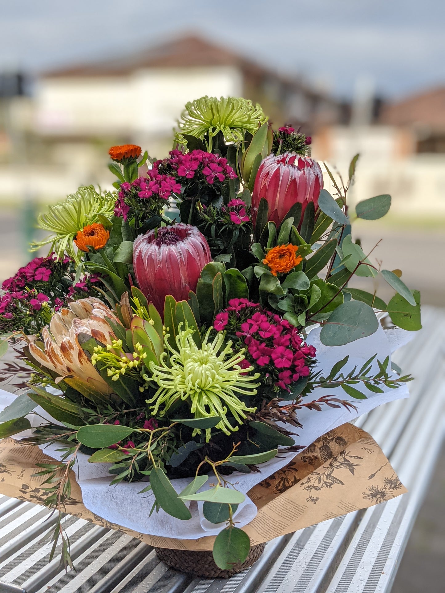 Same Day Flower Delivery - Playful Australian Natives Basket - Naz Flowers and Gifts