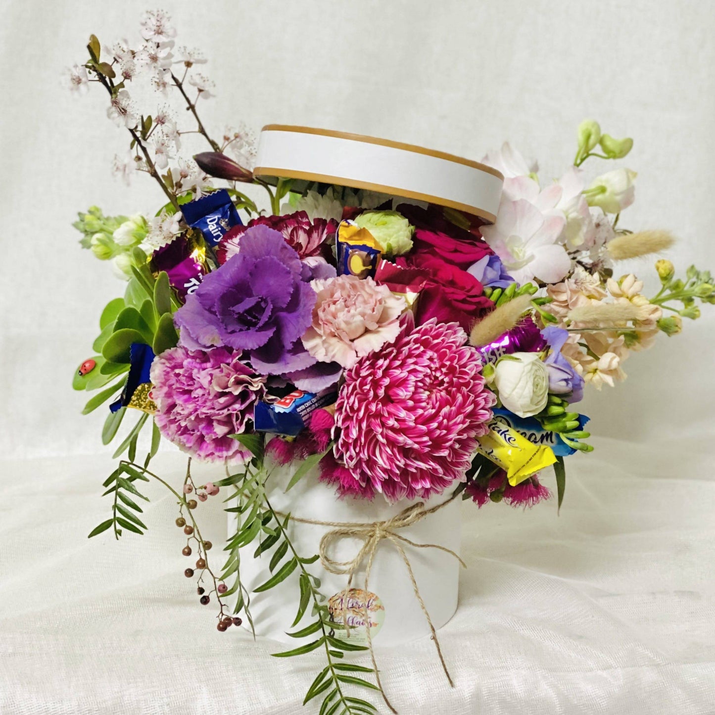 Same Day Flower Delivery - A Pandora’s Chocadora Hat Box - Naz Flowers and Gifts
