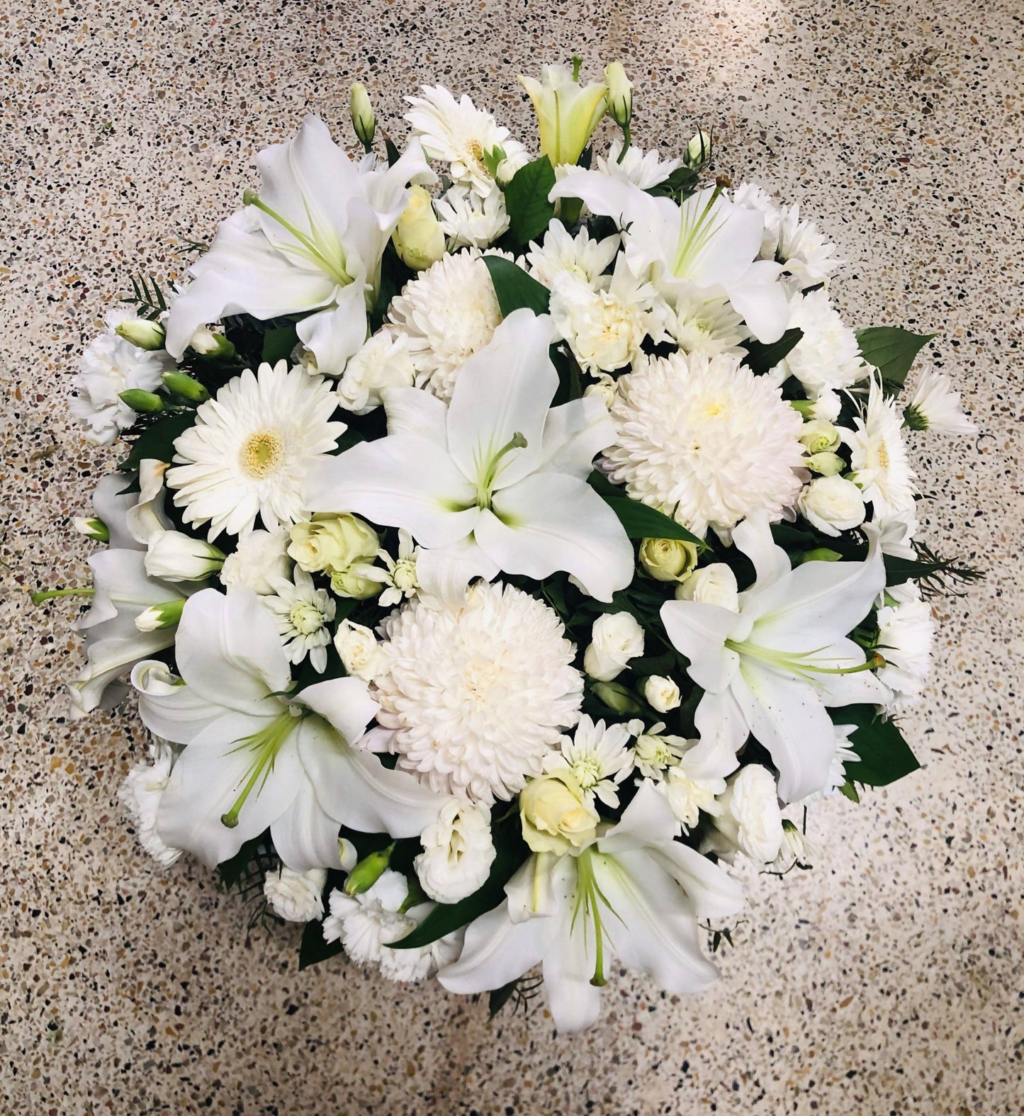 Same Day Flower Delivery - Round Funeral Wreath - Naz Flowers and Gifts