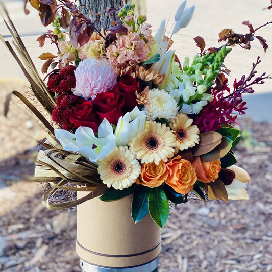 Same Day Flower Delivery - All My Love Hat Box - Naz Flowers and Gifts