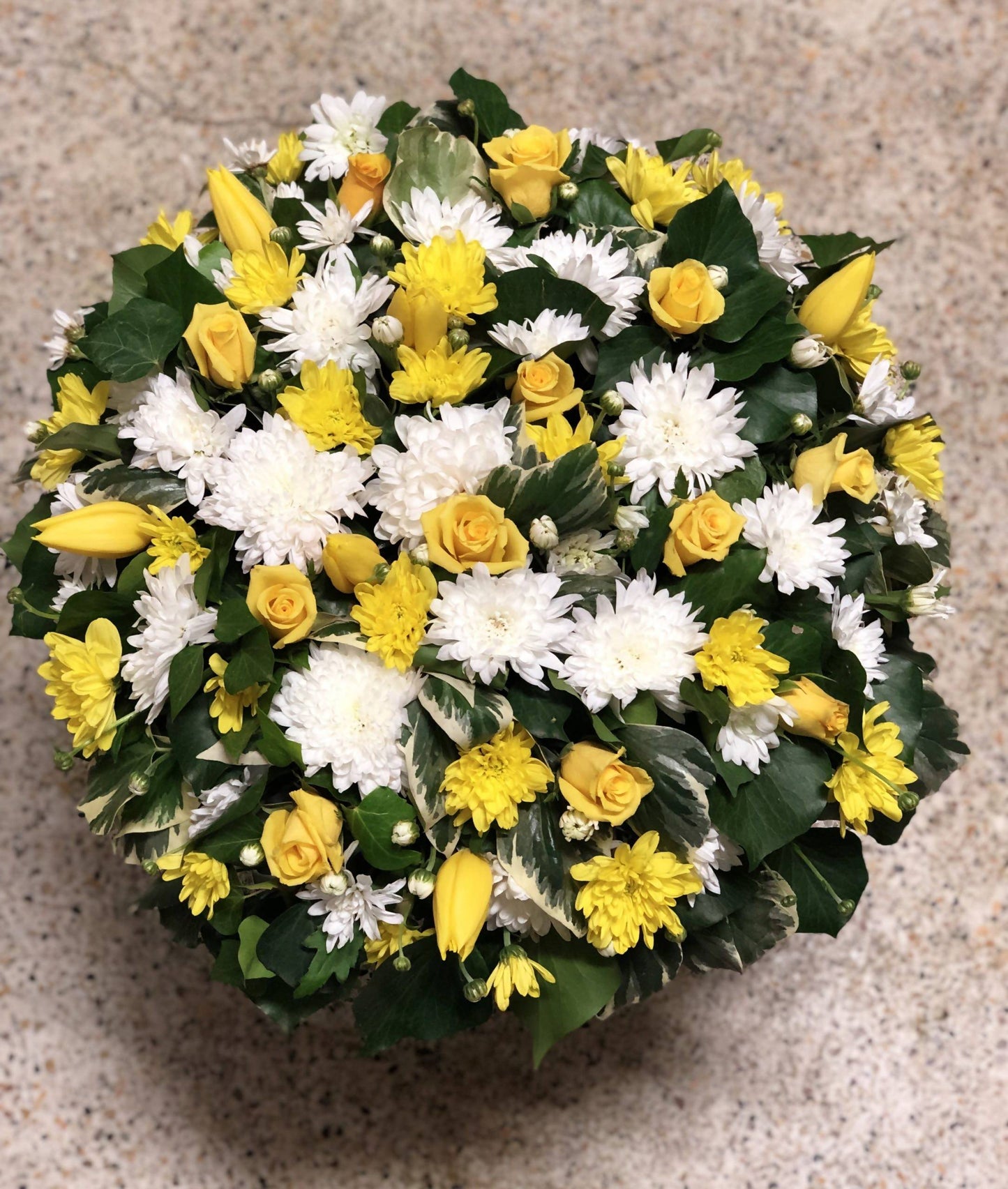 Same Day Flower Delivery - Round Funeral Wreath - Naz Flowers and Gifts