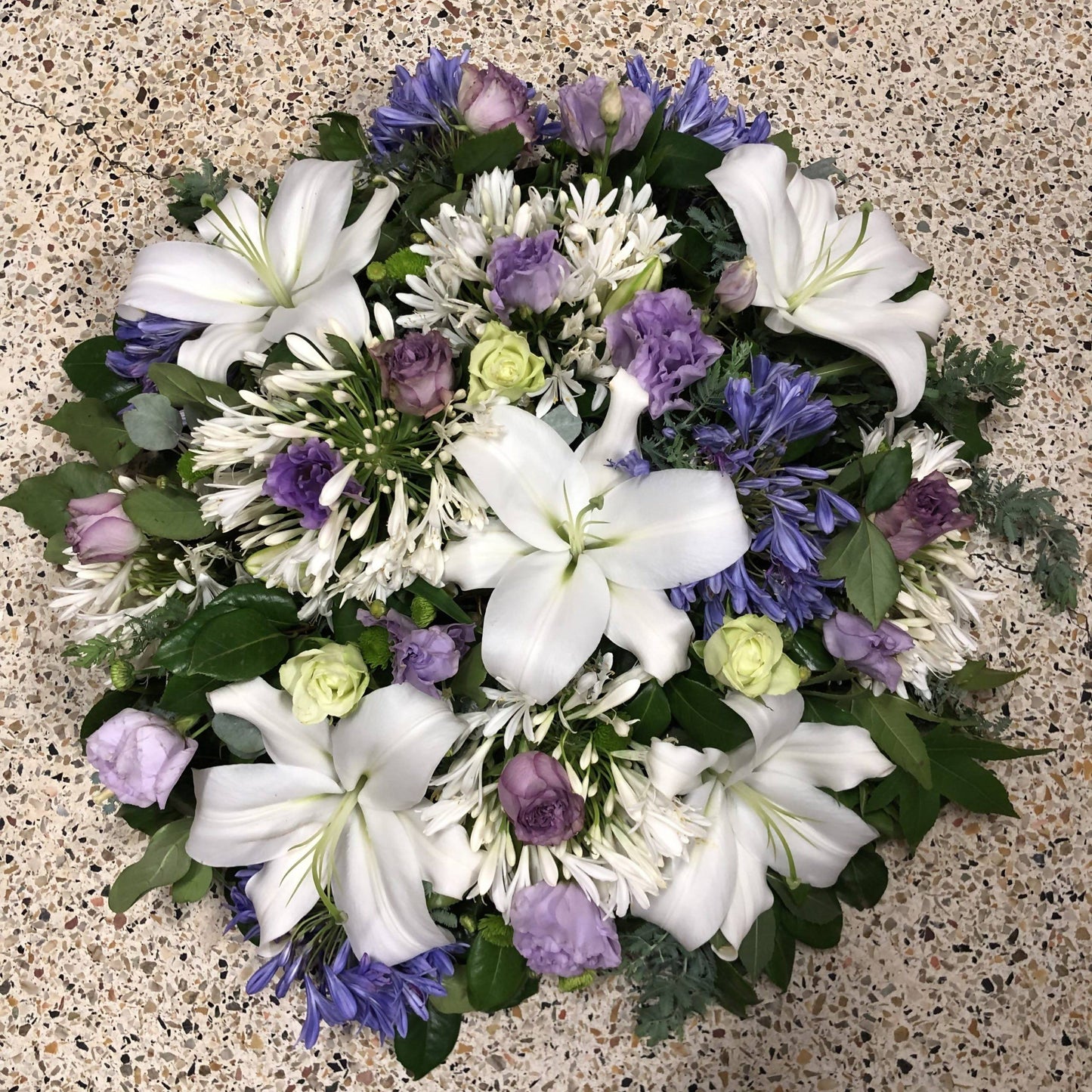 Same Day Flower Delivery - Round Funeral Wreath - Naz Flowers and Gifts