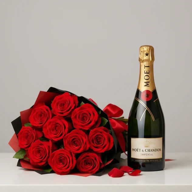  Moet & Roses - Flower Delivery Melbourne
