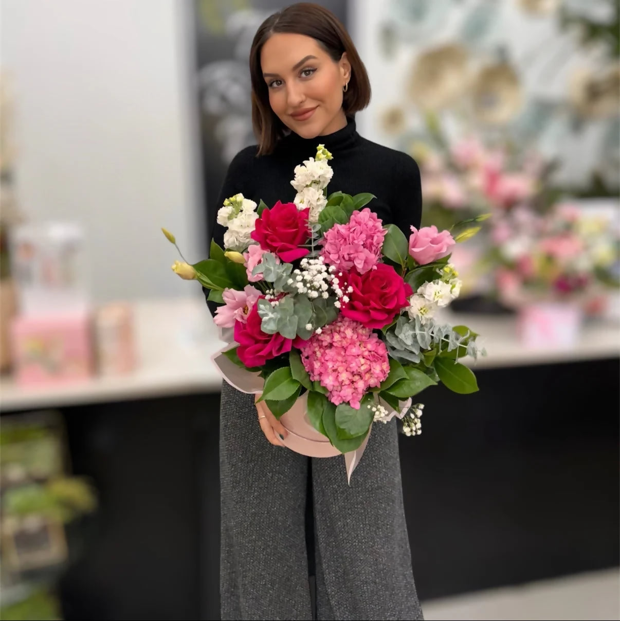  Mini Glamour in Pink Luxe Arrangement - Flower Delivery Melbourne