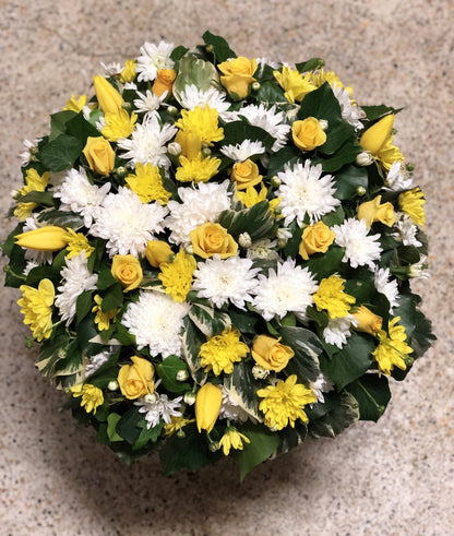 Same Day Flower Delivery - Round Funeral Wreath - Naz Flowers and Gifts